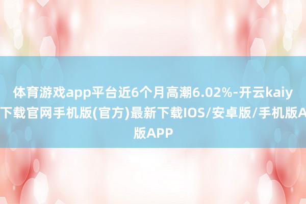 体育游戏app平台近6个月高潮6.02%-开云kaiyun下