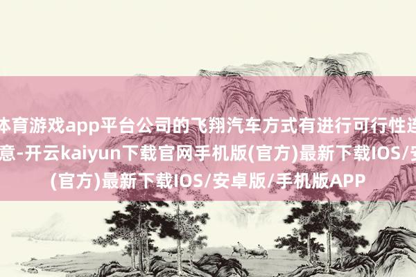 体育游戏app平台公司的飞翔汽车方式有进行可行性连接吗?公司回应示意-开云kaiyun下载官网手机版(官方)最新下载IOS/安卓版/手机版APP