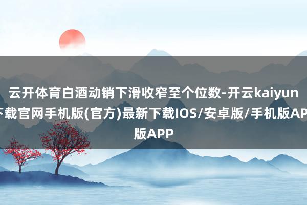 云开体育白酒动销下滑收窄至个位数-开云kaiyun下载官网手