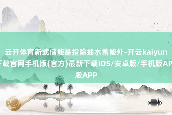 云开体育新式储能是指除抽水蓄能外-开云kaiyun下载官网手
