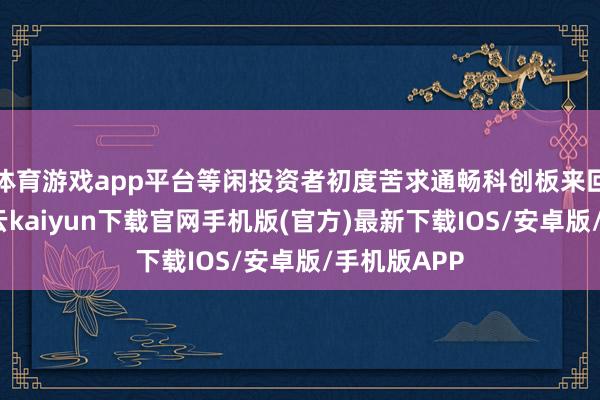 体育游戏app平台等闲投资者初度苦求通畅科创板来回权限时-开