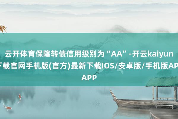 云开体育保隆转债信用级别为“AA”-开云kaiyun下载官网